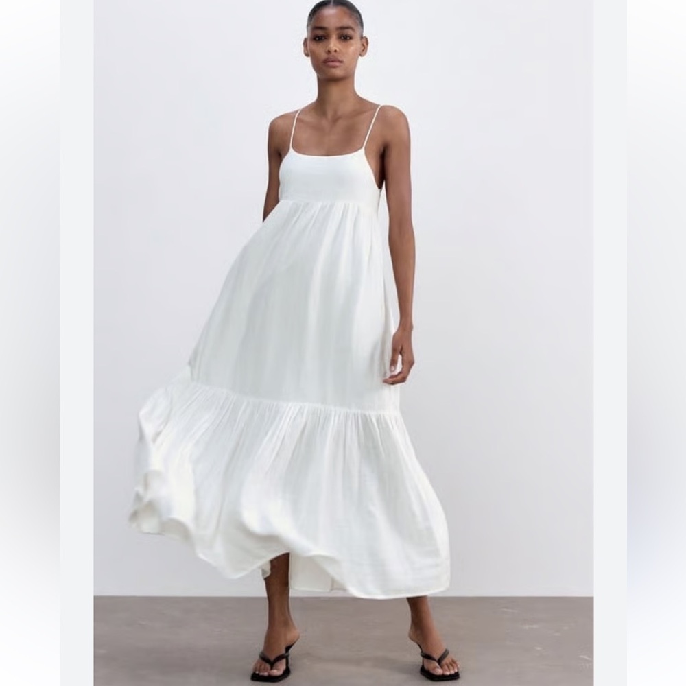 NWOT Zara White Midi Dress